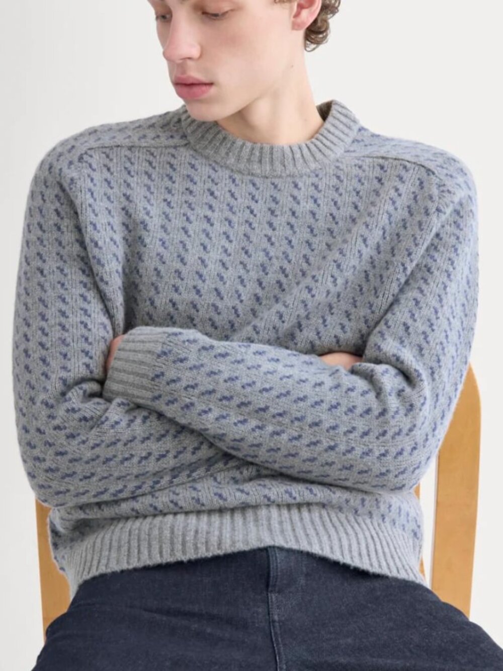 Everlane Mens Wool Cashmere Nordic Crew M